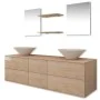 Beiges 7-teiliges Badezimmer- und Waschbeckenmöbelset von vidaXL, Badezimmermöbel - Ref: Foro24-272232, Preis: 362,48 €, Raba...