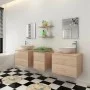 Beiges 7-teiliges Badezimmer- und Waschbeckenmöbelset von vidaXL, Badezimmermöbel - Ref: Foro24-272232, Preis: 362,48 €, Raba...