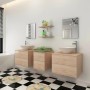 Beiges 7-teiliges Badezimmer- und Waschbeckenmöbelset von vidaXL, Badezimmermöbel - Ref: Foro24-272232, Preis: 400,93 €, Raba...