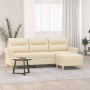 3-seater sofa with cream fabric stool 180 cm by , Sofas - Ref: Foro24-3201075, Price: 313,21 €, Discount: %