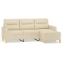 3-seater sofa with cream fabric stool 180 cm by , Sofas - Ref: Foro24-3201075, Price: 308,34 €, Discount: %