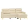 3-seater sofa with cream fabric stool 180 cm by , Sofas - Ref: Foro24-3201075, Price: 308,34 €, Discount: %