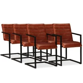 Esszimmerstühle 6 Einheiten braunes Echtleder von , Essstühle - Ref: Foro24-275239, Preis: 1,00 €, Rabatt: %