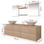 Beiges 7-teiliges Badezimmer- und Waschbeckenmöbelset von vidaXL, Badezimmermöbel - Ref: Foro24-272232, Preis: 362,48 €, Raba...