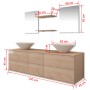 Beiges 7-teiliges Badezimmer- und Waschbeckenmöbelset von vidaXL, Badezimmermöbel - Ref: Foro24-272232, Preis: 400,93 €, Raba...