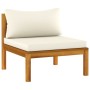 Muebles de jardín 6 pzas cojines crema madera maciza de acacia de , Conjuntos de jardín - Ref: Foro24-3086928, Precio: 711,37...