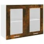 Smoked oak wood hanging display cabinet 80x31x60 cm by , Kitchen cabinets - Ref: Foro24-815594, Price: 60,03 €, Discount: %