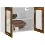 Smoked oak wood hanging display cabinet 80x31x60 cm by , Kitchen cabinets - Ref: Foro24-815594, Price: 60,03 €, Discount: %