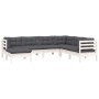 Gartenmöbel 8-teilig mit Kissen aus weißem Kiefernholz von , Gartensets - Ref: Foro24-3096563, Preis: 587,02 €, Rabatt: %