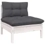 Muebles de jardín 8 pzas con cojines blanco madera de pino de , Conjuntos de jardín - Ref: Foro24-3096690, Precio: 579,59 €, ...
