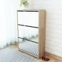 Mueble zapatero 3 compartimentos espejo roble 63x17x102,5 cm by vidaXL, Shoe racks and shoe organizers - Ref: Foro24-243047, ...