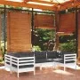 Gartenmöbel 6-teilig mit Kissen aus weißem Kiefernholz von , Gartensets - Ref: Foro24-3097296, Preis: 529,91 €, Rabatt: %