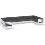 Gartenmöbel 10 Stück mit Kissen aus weißem Kiefernholz von , Gartensets - Ref: Foro24-3097332, Preis: 866,66 €, Rabatt: %