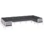 Gartenmöbel 10 Stück mit Kissen aus weißem Kiefernholz von , Gartensets - Ref: Foro24-3097332, Preis: 866,66 €, Rabatt: %