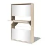 Mueble zapatero 3 compartimentos espejo roble 63x17x102,5 cm by vidaXL, Shoe racks and shoe organizers - Ref: Foro24-243047, ...