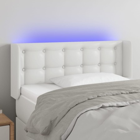Kopfteil mit LED, weißem Kunstleder, 83 x 16 x 78/88 cm von , Kopf- und Fußteile - Ref: Foro24-3123309, Preis: 51,28 €, Rabat...