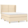 Boxspringbett mit cremefarbener Stoffmatratze 140x190 cm von , Betten und Lattenroste - Ref: Foro24-3128442, Preis: 476,66 €,...