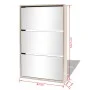 Mueble zapatero 3 compartimentos espejo roble 63x17x102,5 cm by vidaXL, Shoe racks and shoe organizers - Ref: Foro24-243047, ...