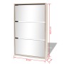Schuhschrank mit 3 Fächern, Spiegel, Eiche, 63x17x102,5 cm. von vidaXL, Schuhregale und Schuhorganisatoren - Ref: Foro24-2430...