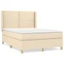 Box spring bed with cream fabric mattress 140x190 cm by , Beds and slatted bases - Ref: Foro24-3131910, Price: 478,74 €, Disc...