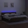Cama box spring colchón luces LED tela marrón oscuro 200x200 cm de , Camas y somieres - Ref: Foro24-3133264, Precio: 594,47 €...