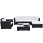 Set muebles de jardín 6 piezas y cojines ratán sintético negro de vidaXL, Conjuntos de jardín - Ref: Foro24-41874, Precio: 64...