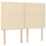 Boxspringbett-Matratze und LED-Leuchten, cremefarbener Stoff, 140 x 190 cm von , Betten und Lattenroste - Ref: Foro24-3135354...