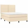 Box spring bed with cream fabric mattress 140x190 cm by , Beds and slatted bases - Ref: Foro24-3141694, Price: 445,34 €, Disc...