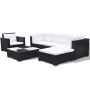6-teiliges Gartenmöbel-Set und schwarze Kissen aus synthetischem Rattan von vidaXL, Gartensets - Ref: Foro24-41874, Preis: 62...