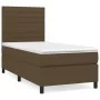 Box spring bed with dark brown fabric mattress 100x200 cm by , Beds and slatted bases - Ref: Foro24-3141836, Price: 355,05 €,...