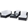 6-teiliges Gartenmöbel-Set und schwarze Kissen aus synthetischem Rattan von vidaXL, Gartensets - Ref: Foro24-41874, Preis: 62...
