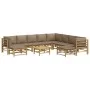 Set de muebles de jardín 11 piezas bambú y cojines gris taupé de , Conjuntos de jardín - Ref: Foro24-3155129, Precio: 1,00 €,...