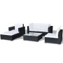 Set muebles de jardín 6 piezas y cojines ratán sintético negro de vidaXL, Conjuntos de jardín - Ref: Foro24-41874, Precio: 64...