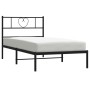 Bed frame with black metal headboard 80x200 cm by , Beds and slatted bases - Ref: Foro24-355454, Price: 59,98 €, Discount: %