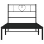 Bed frame with black metal headboard 80x200 cm by , Beds and slatted bases - Ref: Foro24-355454, Price: 59,98 €, Discount: %