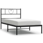 Estructura de cama con cabecero metal negro 90x200 cm de , Camas y somieres - Ref: Foro24-355456, Precio: 64,17 €, Descuento: %