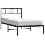 Estructura de cama con cabecero metal negro 90x200 cm de , Camas y somieres - Ref: Foro24-355456, Precio: 64,17 €, Descuento: %
