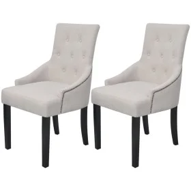 Esszimmerstühle 2 Einheiten cremegrauer Stoff von vidaXL, Essstühle - Ref: Foro24-242402, Preis: 319,34 €, Rabatt: %