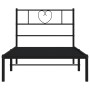 Estructura de cama con cabecero metal negro 90x200 cm de , Camas y somieres - Ref: Foro24-355456, Precio: 64,17 €, Descuento: %
