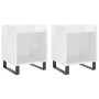 Nachttische 2 Stück glänzend weißes Holzwerkstoff 40x35x50 cm von , Nachttische - Ref: Foro24-830737, Preis: 49,21 €, Rabatt: %