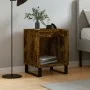 Smoked oak engineered wood bedside table 40x35x50 cm by , Nightstands - Ref: Foro24-830742, Price: 38,47 €, Discount: %