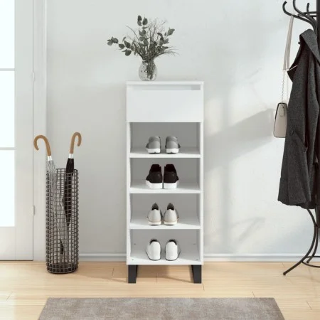 Weißer Schuhschrank aus Sperrholz, 40 x 36 x 105 cm von , Schuhregale und Schuhorganisatoren - Ref: Foro24-831468, Preis: 53,...