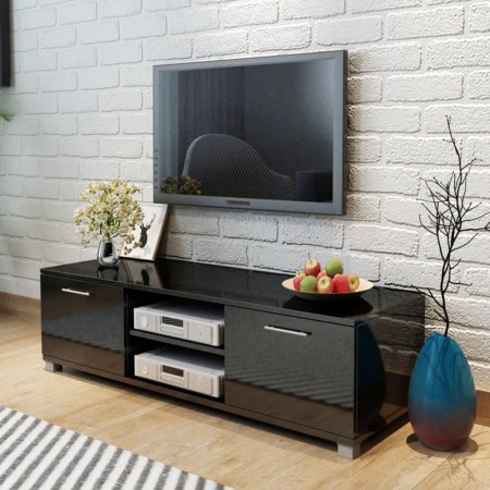 Mueble de TV negro brillo 120x40,5x35 cm de vidaXL, Muebles TV - Ref: Foro24-243042, Precio: 118,16 €, Descuento: %