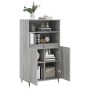 Hohes Sideboard aus Sperrholz in Sonoma-Grau, 60 x 36 x 110 cm von , Sideboards - Ref: Foro24-831482, Preis: 77,27 €, Rabatt: %