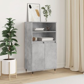 Aparador alto madera contrachapada gris hormigón 60x36x110 cm de , Aparadores - Ref: Foro24-831480, Precio: 72,50 €, Descuent...