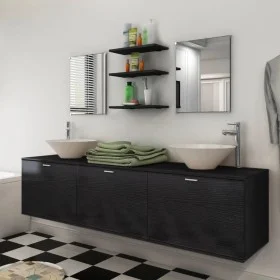 8-teiliges Bad- und Waschbecken-Set schwarz von vidaXL, Badezimmermöbel - Ref: Foro24-272233, Preis: 329,17 €, Rabatt: %