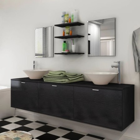 8-teiliges Bad- und Waschbecken-Set schwarz von vidaXL, Badezimmermöbel - Ref: Foro24-272233, Preis: 348,09 €, Rabatt: %