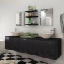 8-teiliges Bad- und Waschbecken-Set schwarz von vidaXL, Badezimmermöbel - Ref: Foro24-272233, Preis: 348,09 €, Rabatt: %