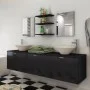 Set of 8 black bathroom furniture and sink pieces by vidaXL, Bathroom furniture - Ref: Foro24-272233, Price: 341,84 €, Discou...