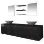 Set of 8 black bathroom furniture and sink pieces by vidaXL, Bathroom furniture - Ref: Foro24-272233, Price: 341,84 €, Discou...